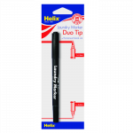 Helix Duo Tip Laundry Marker 0.8 & 3mm – permanent black marker for clothing and fabric