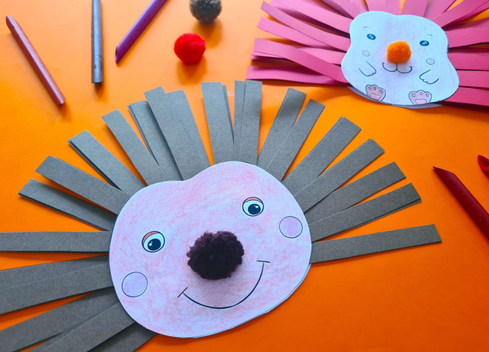 Make a paper autumn hedgehog