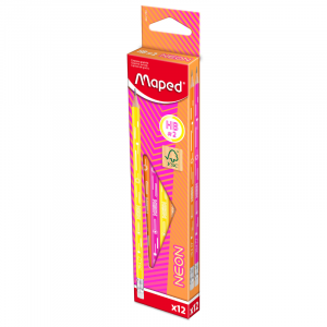 MAPED Neon Graphite HB Pencil with Eraser