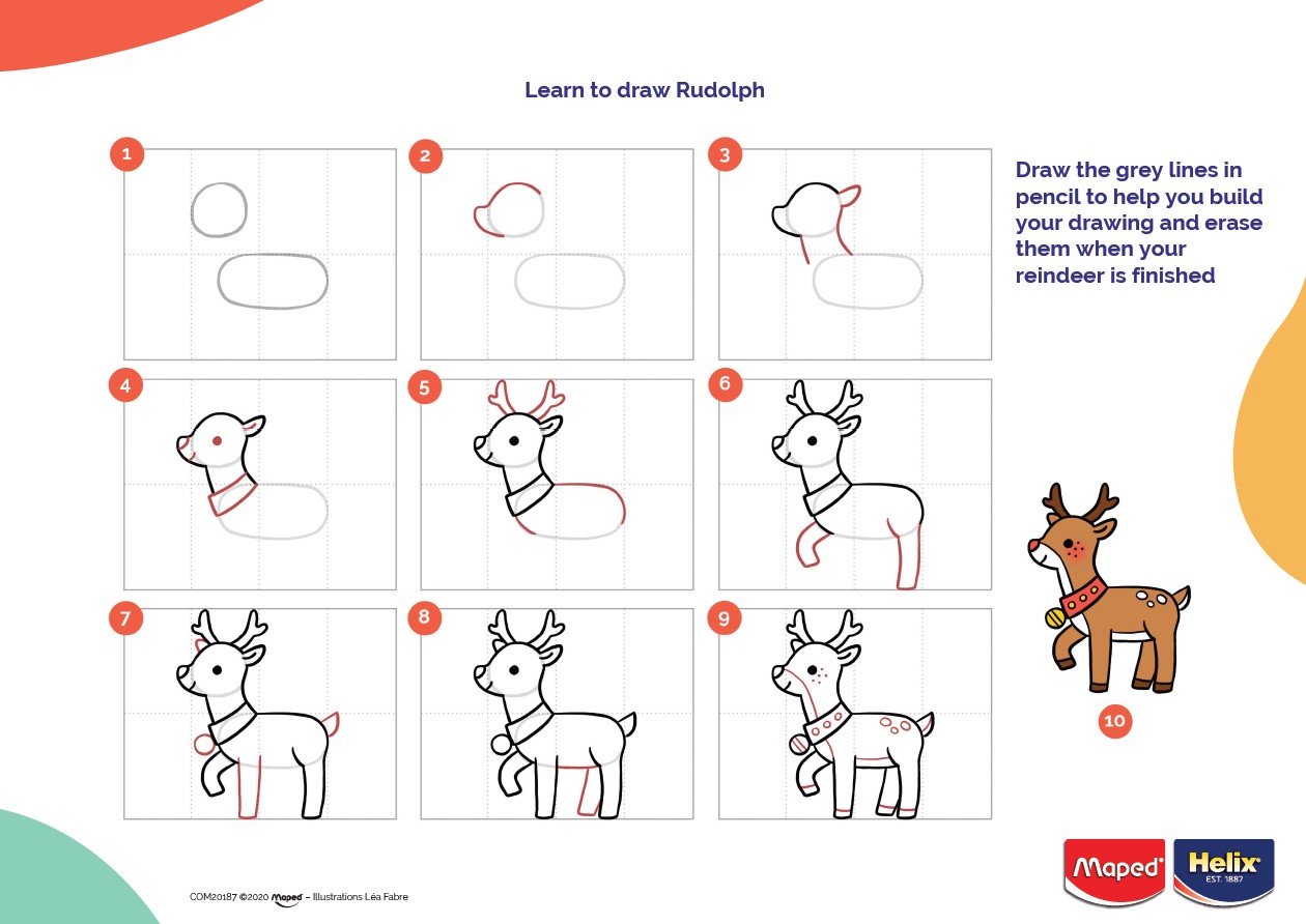 draw Rudolph activity sheets