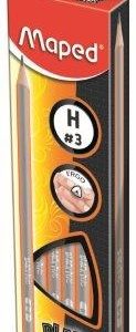 MAPED Graphite Triangular H Pencil 12's