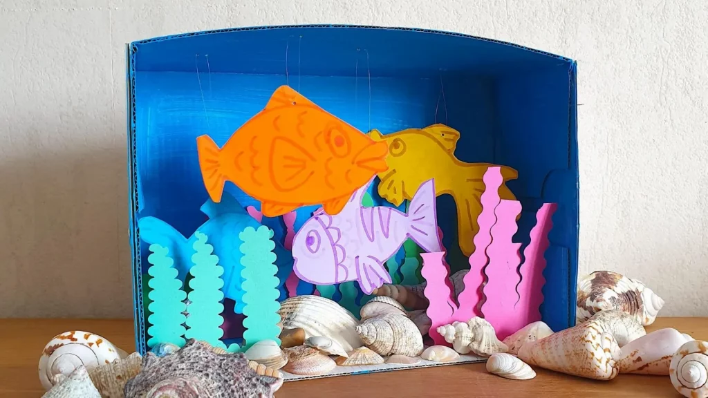 3D Shoebox Aquarium - DIY Kids Activity - Step 10