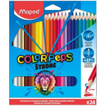 Maped Colour Pencils Strong Triangular 0% Wood 24s – Eco-friendly, break-resistant coloured pencils for kids