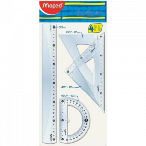 Maped Drawing Set Essential 4 Piece – Geometry tools for school and home use