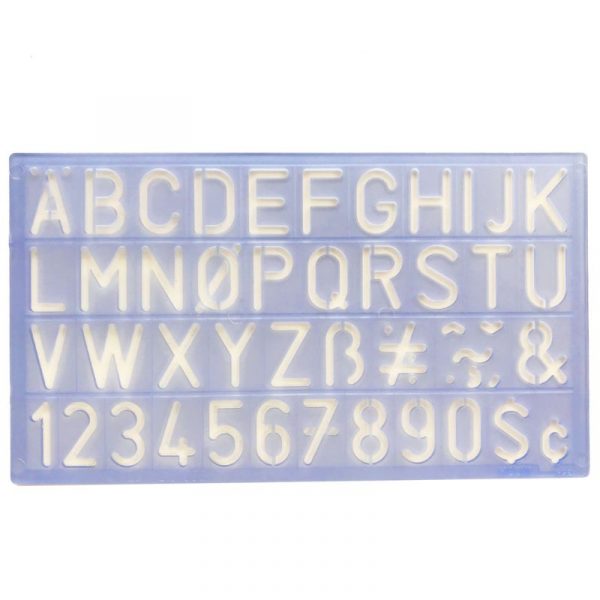 Helix 20mm Lettering Stencil – upper case letters and numbers template for school or office use