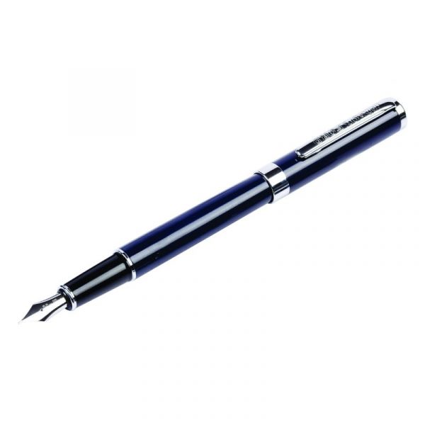Helix Oxford Fountain Pen Blue Ink - Navy – balanced metal fountain pen with flexible iridium nib