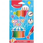 Maped Colour Pencils Star Triangular Jumbo 12s – Ergonomic jumbo pencils for young artists