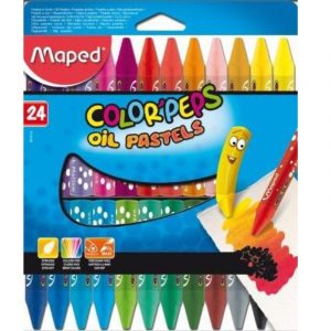Maped Oil Pastels Color’Peps Triangular 24s – vibrant triangular pastels for kids, school and creative art projects