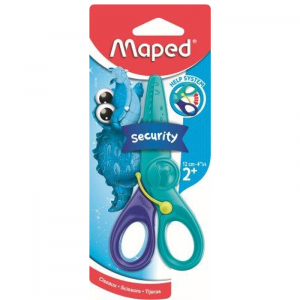 Maped Scissors 12cm Kidipulse – safe, colourful children’s scissors with ergonomic handles and rounded tips for school and craft use