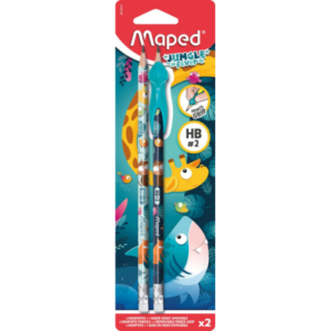 MAPED Jungle Graphite HB Pencil with Eraser 2Pencils + 1Grip