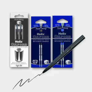 HELIX OXFORD BallPoint & Pencil Set Bundle - Black