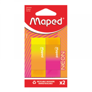 MAPED Neon Eraser 2's