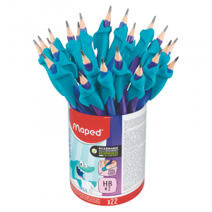 Maped Graphite Kidy Learn HB +Shark Grip 22's