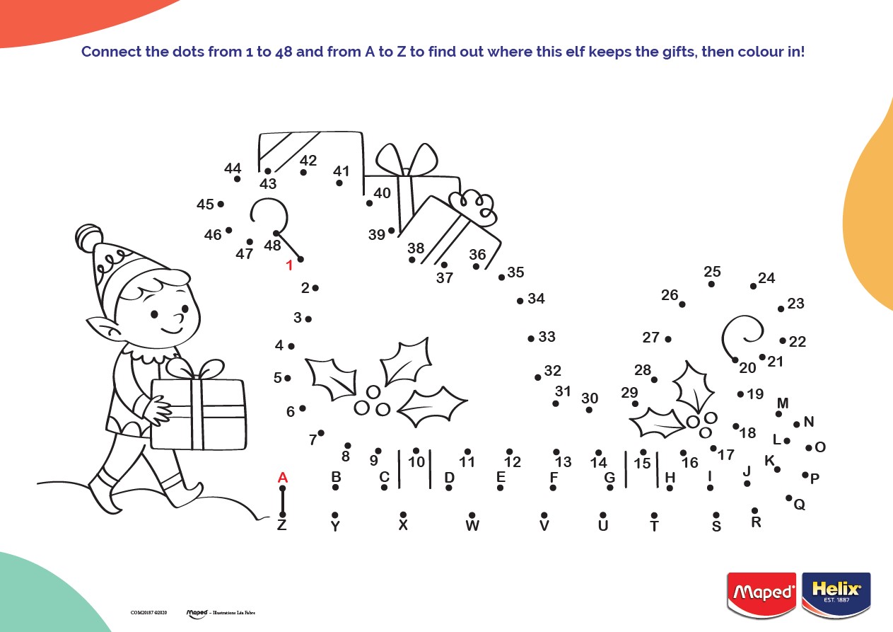 dot to dot christmas activity sheet