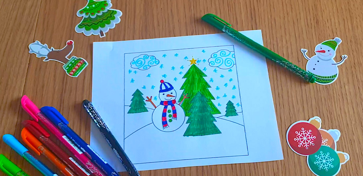 Snow Globe Christmas Cards step 1
