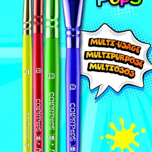 MAPED Synthetic Paint Brushes 4's - Round #4/10 + #14 Flat