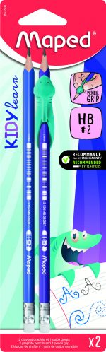 MAPED Graphite KidyLearn HB with Eraser 2Pencils + 1Grip