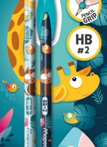 MAPED Jungle Graphite HB Pencil with Eraser 2Pencils + 1Grip